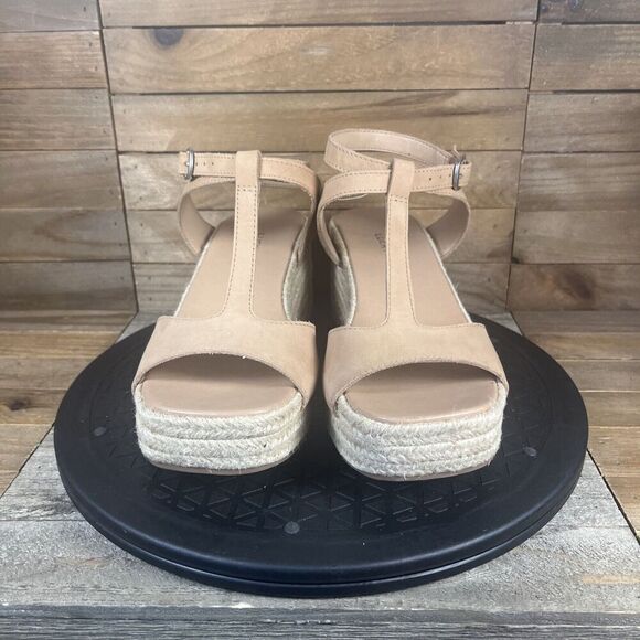 Lucky Brand Womens Size US 6.5M Valki T-Strap Espadrille Tan Platform Sandals - Picture 2 of 10